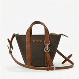 Hay Bag Mini - Green Canvas w Brown leather