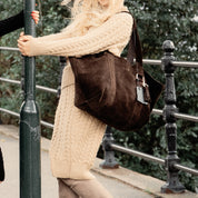 Hay Bag Medium Suede - Dark Brown