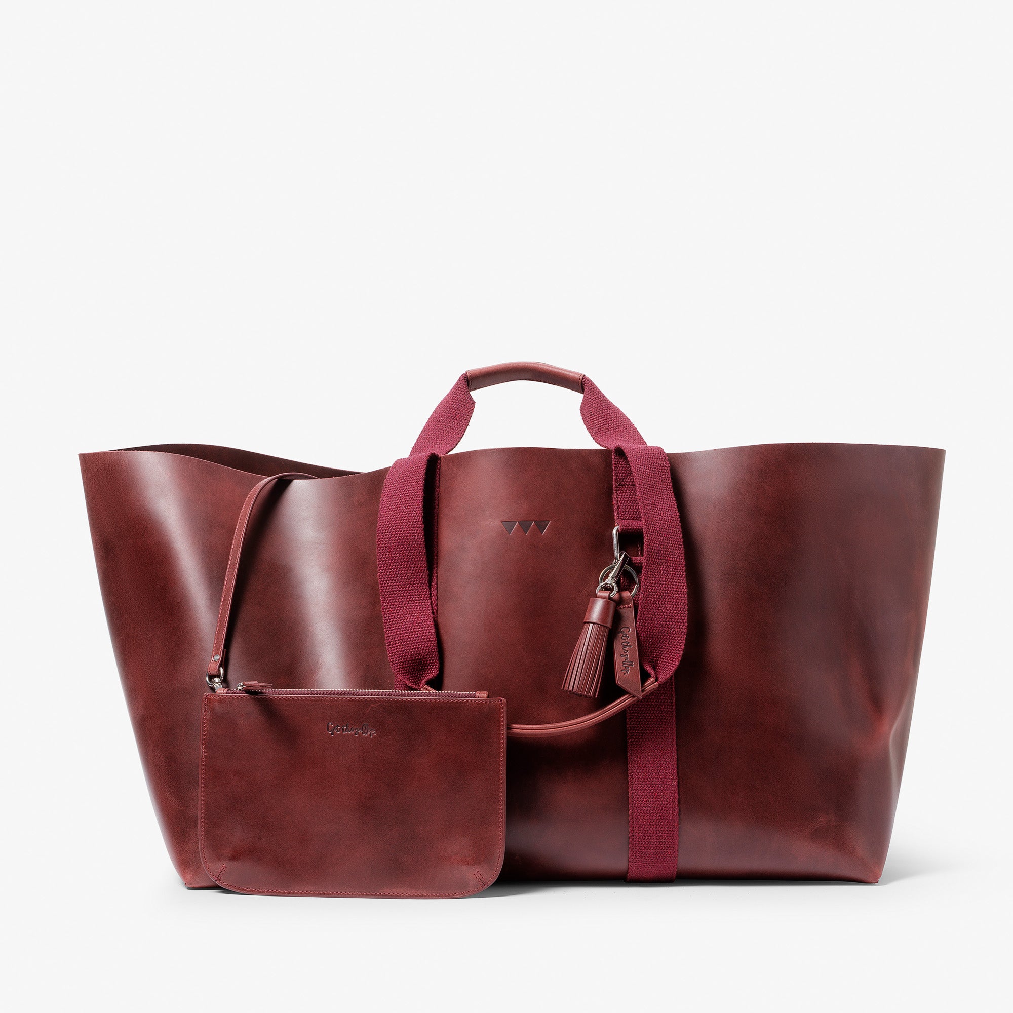 Hay Bag Large Pull Up Leather - Burgundy