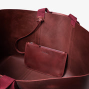 Hay Bag Large Pull Up Leather - Burgundy