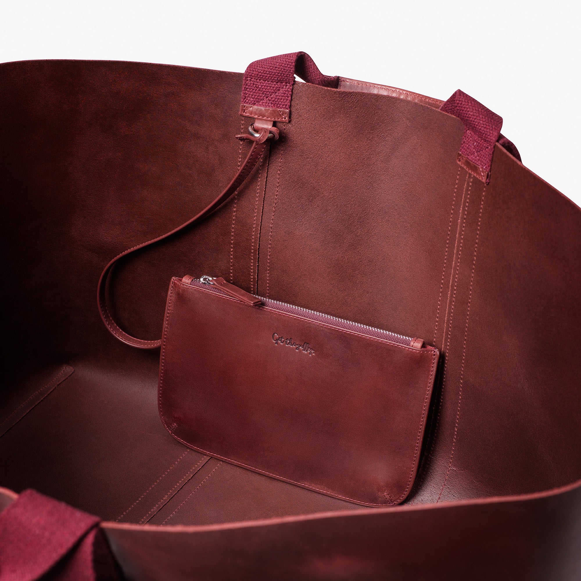 Hay Bag Large Pull Up Leather - Burgundy