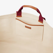 Hay Bag Large Canvas – Off White & Burgund