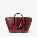 Hay Bag Medium in Pull Up Leather - Burgundy