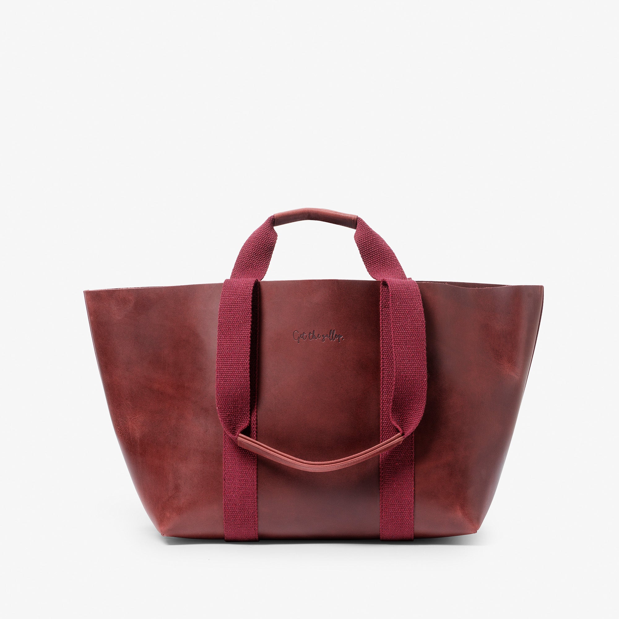 Hay Bag Medium in Pull Up Leather - Burgundy