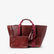 Hay Bag Medium in Pull Up Leather - Burgundy