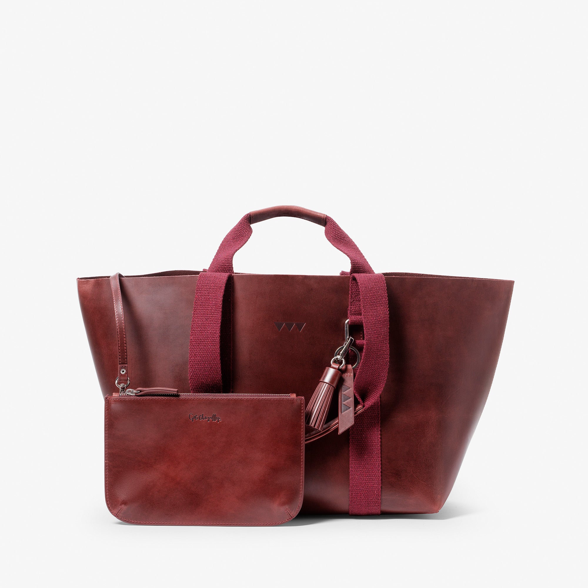 Hay Bag Medium in Pull Up Leather - Burgundy