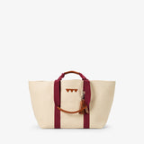 Hay Bag Medium Canvas - Écru et Bordeaux