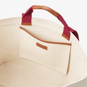 Hay Bag Medium Canvas - Écru et Bordeaux