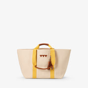 Canvas Hay Bag Medium – Off White & Gelb