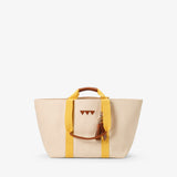Canvas Hay Bag Medium – Off White & Gelb
