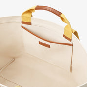 Canvas Hay Bag Medium – Off White & Gelb