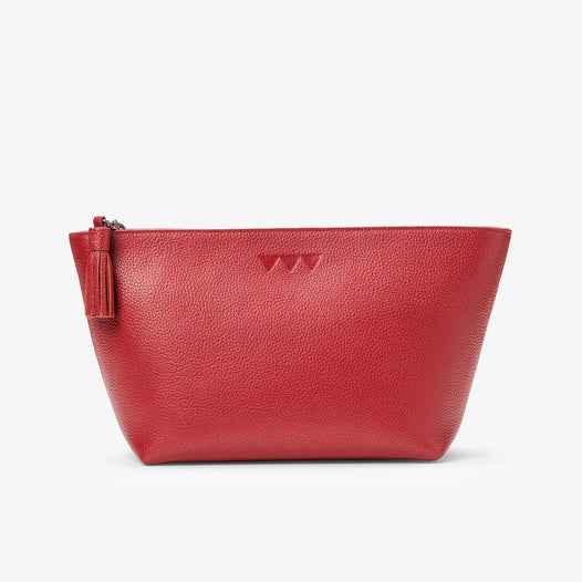 Stor Necessär i Läder - Röd