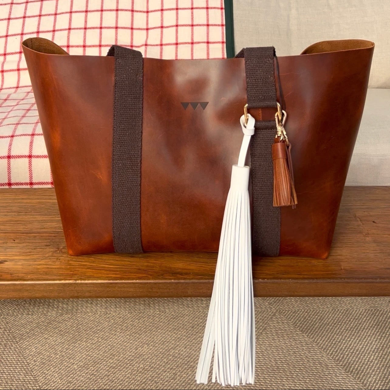 Pony Tail Stor Läder Tassel - Vit