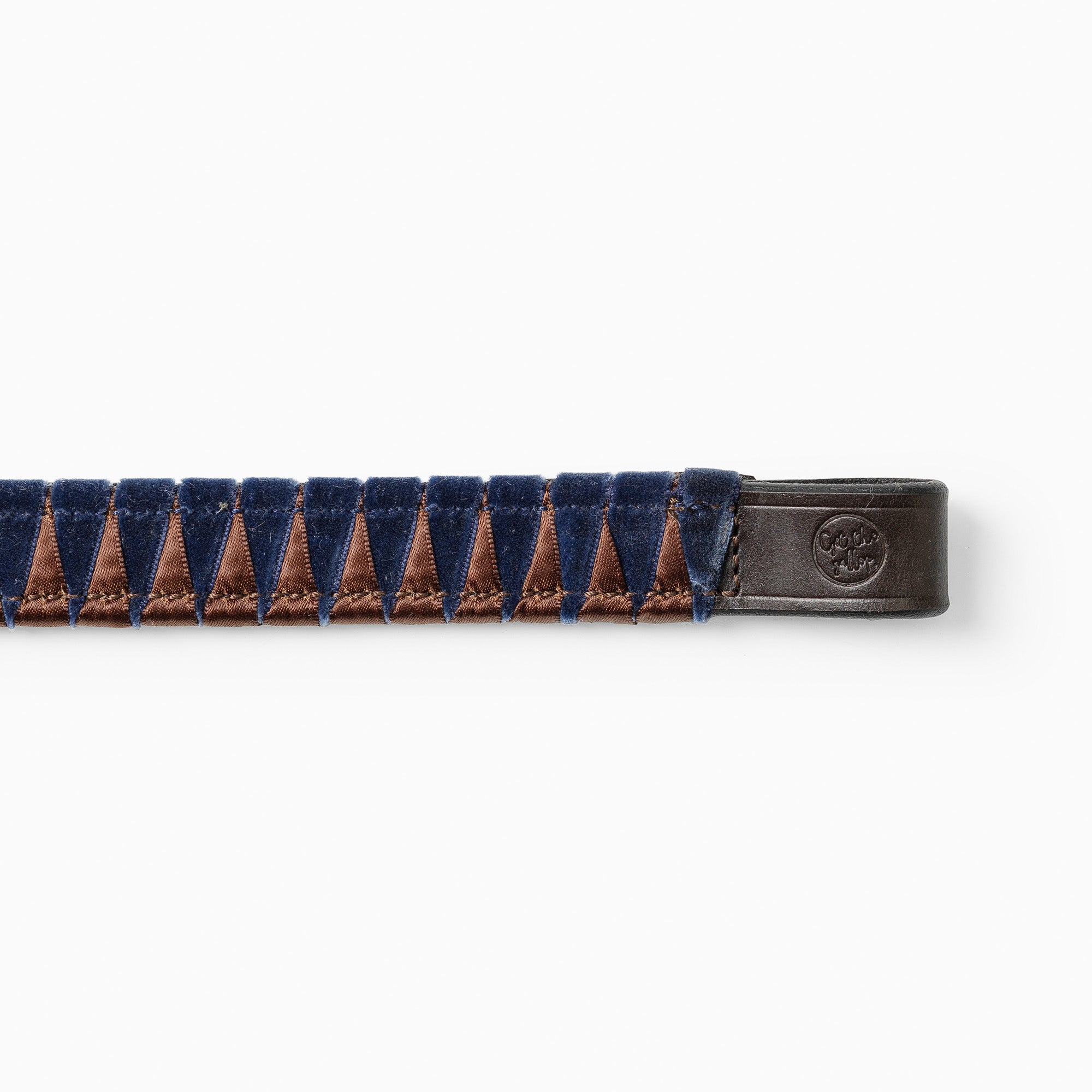 Ribbon Horse Browband Brown Leather