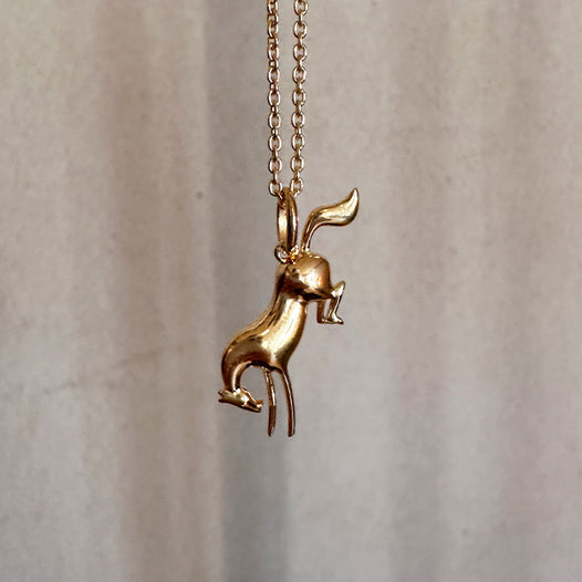 Bucking Horse Necklace - Goldplated