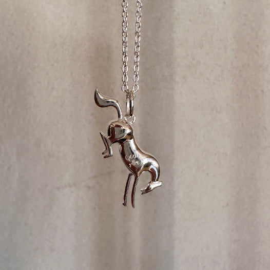 Bucking Horse Necklace - Silver