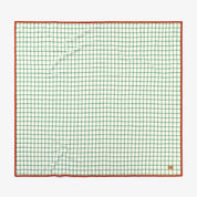 Rutmönstrad ullfilt - Off-white / Grön