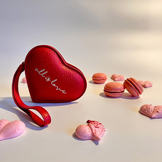 Love & Heart - Mini Pouch i läder