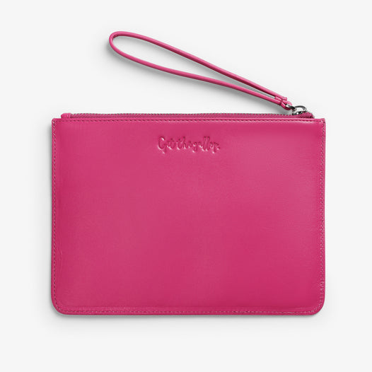 Bucking Horse large leather pouch - Pink