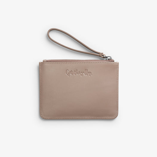 Bucking Horse small leather pouch - Taupe