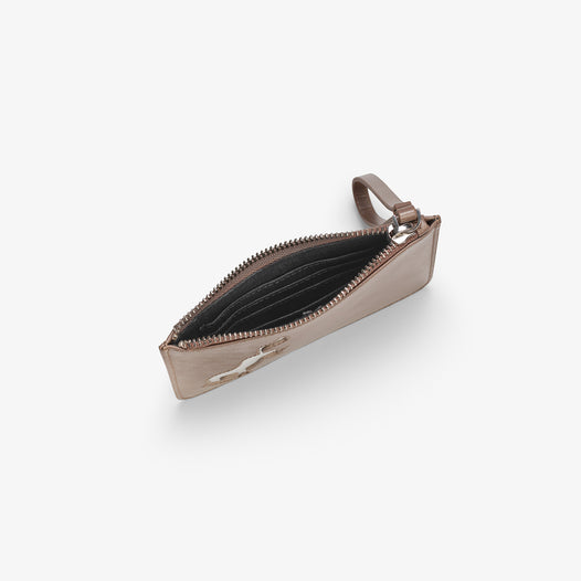 Bucking Horse small leather pouch - Taupe