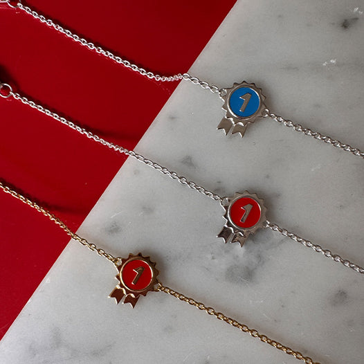 No1 Rosett Armband - Guldpläterad & Röd