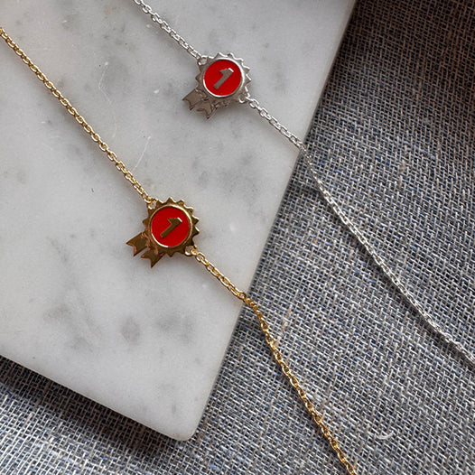 No1 Rosett Armband - Guldpläterad & Röd