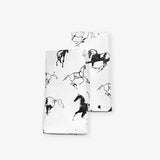Serviettes en tissu à motifs de chevaux (lot de 2)