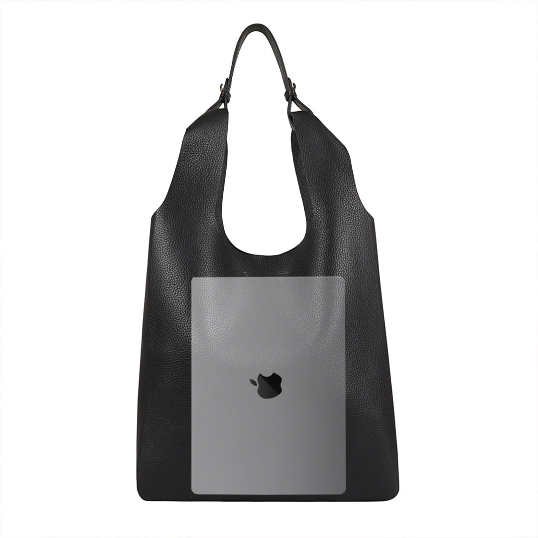 The Shopper Leather Bag - Black