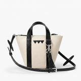 Hay Bag Mini - Offwhite canvas svart läder