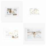 Lot de 4 lithographies : Soie, Outils, Selle, Pique-nique