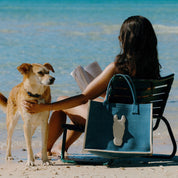 Denim Tote väska - Large, vitt läder