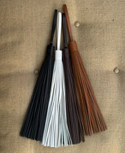 Pompon pour queue de cheval - Cuir blanc