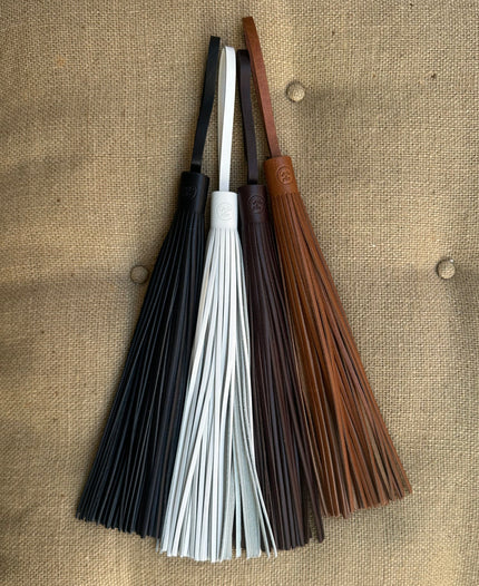 Pony Tail Stor Läder Tassel - Vit