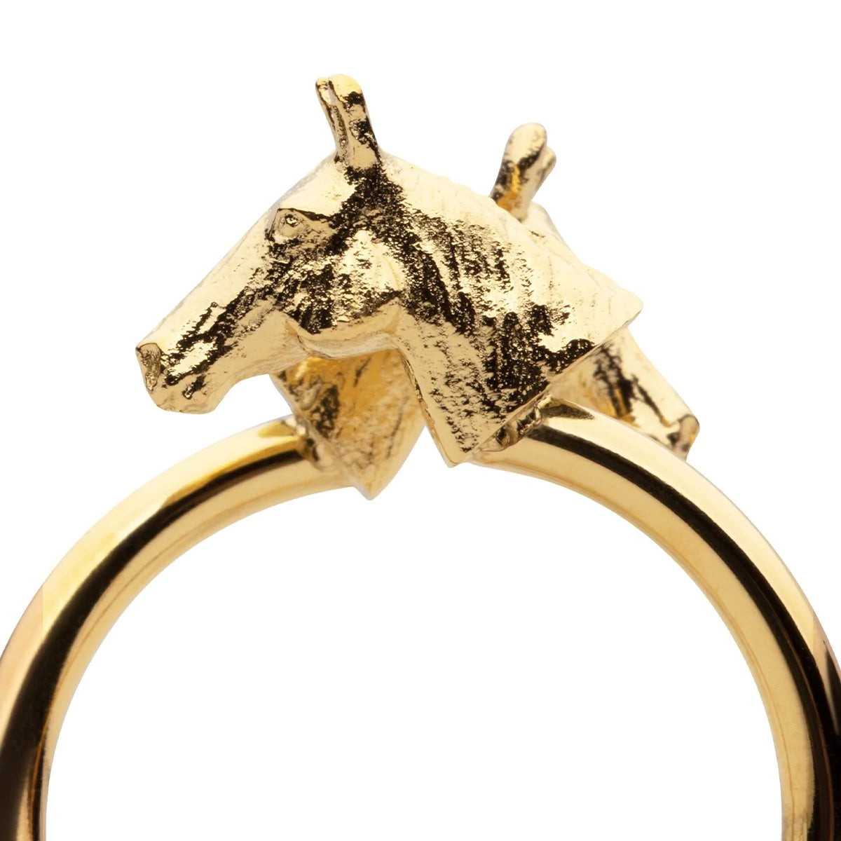 Gold Rings: 9ct Yellow Gold Trotter Horse & Horseshoe Ring