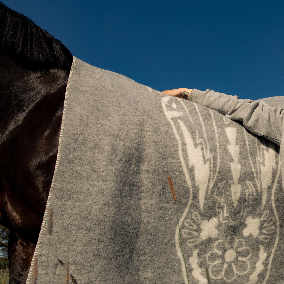 Horse Lovers Unite Wool Blanket - Grey