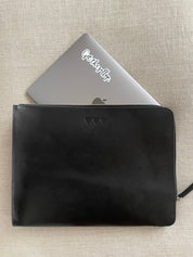 Lisen Laptop Leather Case - Black